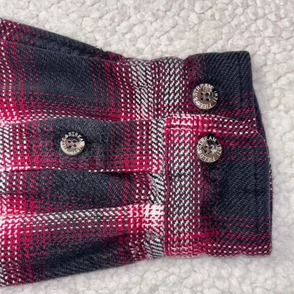 Field & Stream Shirt Mens Large Tall LT Red Black Plaid Flannel Western Cowboy - Picture 9 of 9